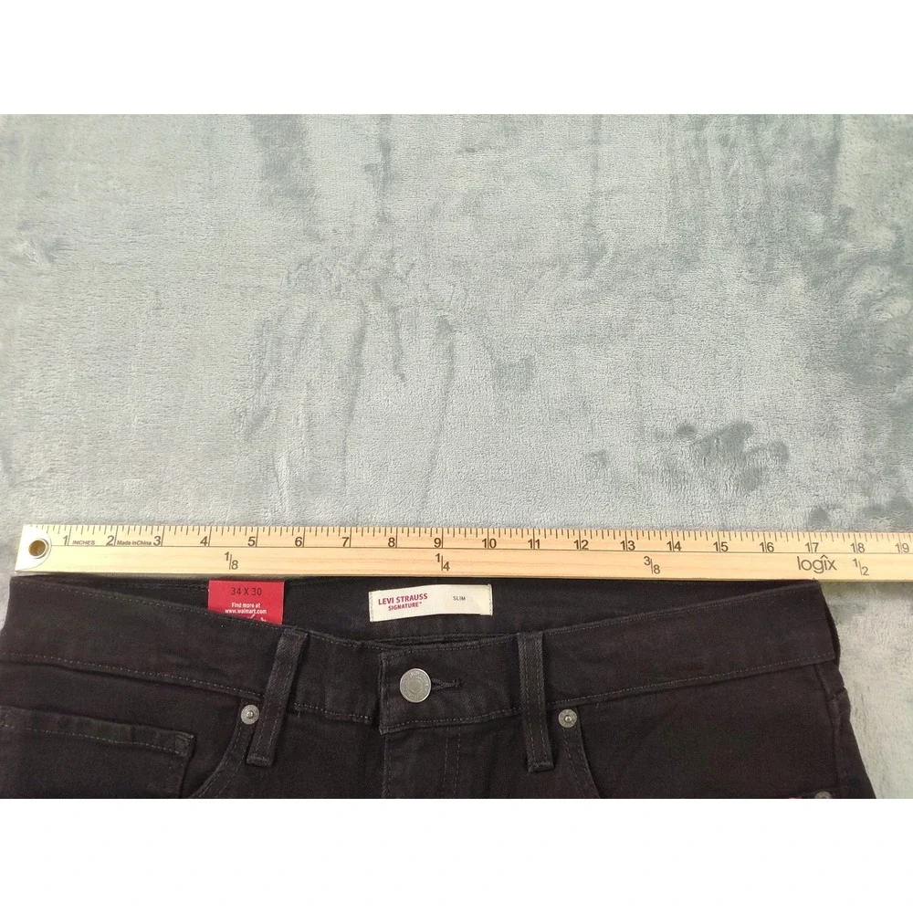 Levi Strauss Signature Slim Ultimate Flex Black Jeans Mens 34x30 NWT Stretch